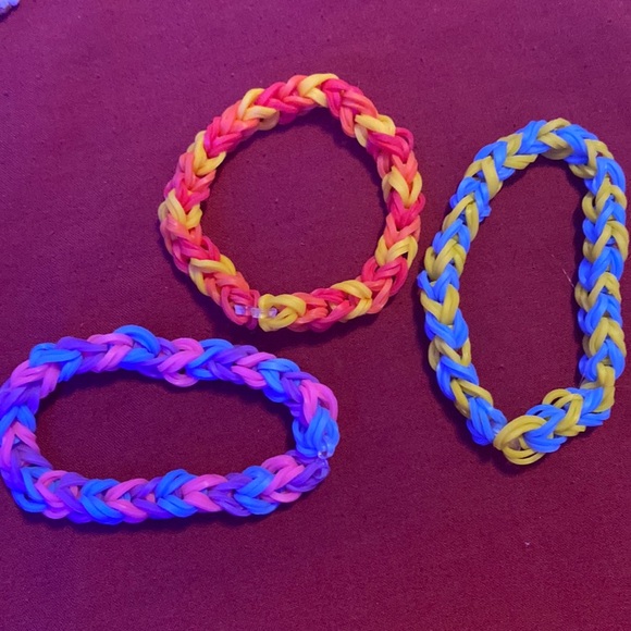 3 rubber band bracelets unisex, meant for small wrists - Picture 3 of 4